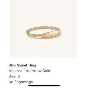 Mejuri Slim Signet Ring - Size 5